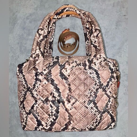 050-MZ Wallace Snakeskin Print Nylon Micro Sutton Tote - Picture 1 of 3
